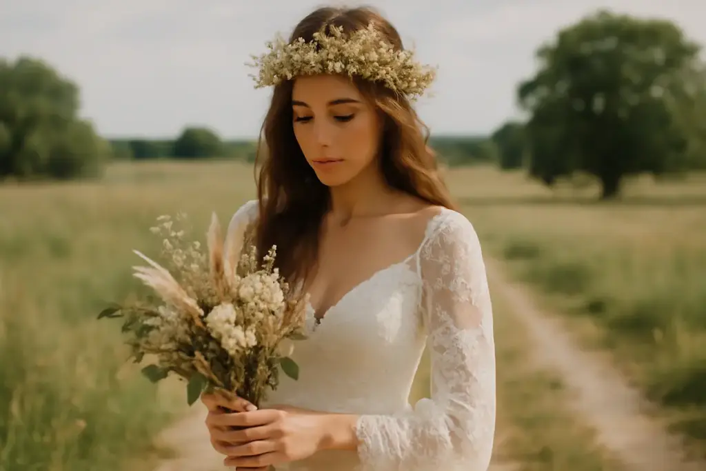 Vestito da sposa boho chic: idee originali per un look naturale ma studiato nei dettagli