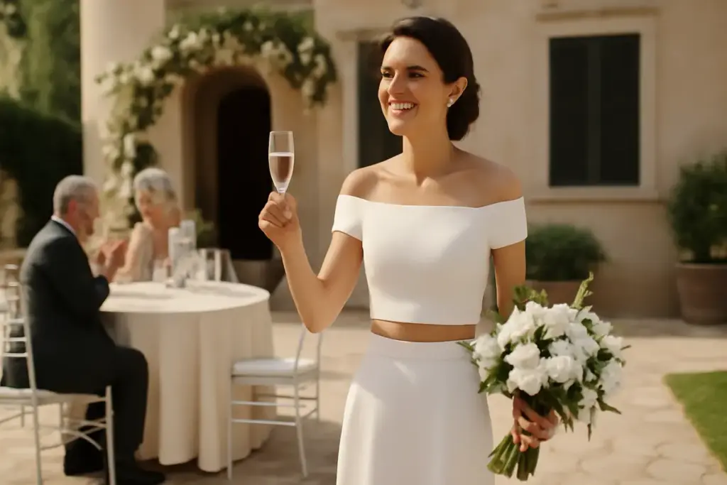 Perché scegliere un abito crop per il matrimonio? Le situazioni in cui è la soluzione più comoda e raffinata